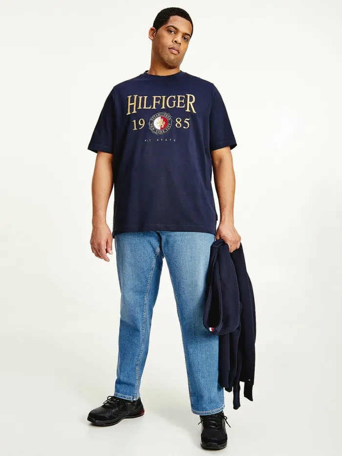 Tommy Hilfiger Plus Icons Relaxed Fit TShirt Desert Sky Mens TShirts Popular