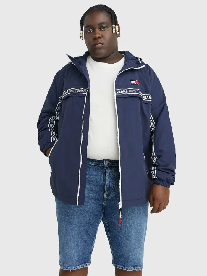 Tommy Hilfiger Plus Logo Tape Chicago Windbreaker Twilight Navy Mens Coats and Jackets Online Tommy Hilfiger Plus Logo Tape Chicago Windbreaker Twilight Navy Mens Coats and Jackets Online