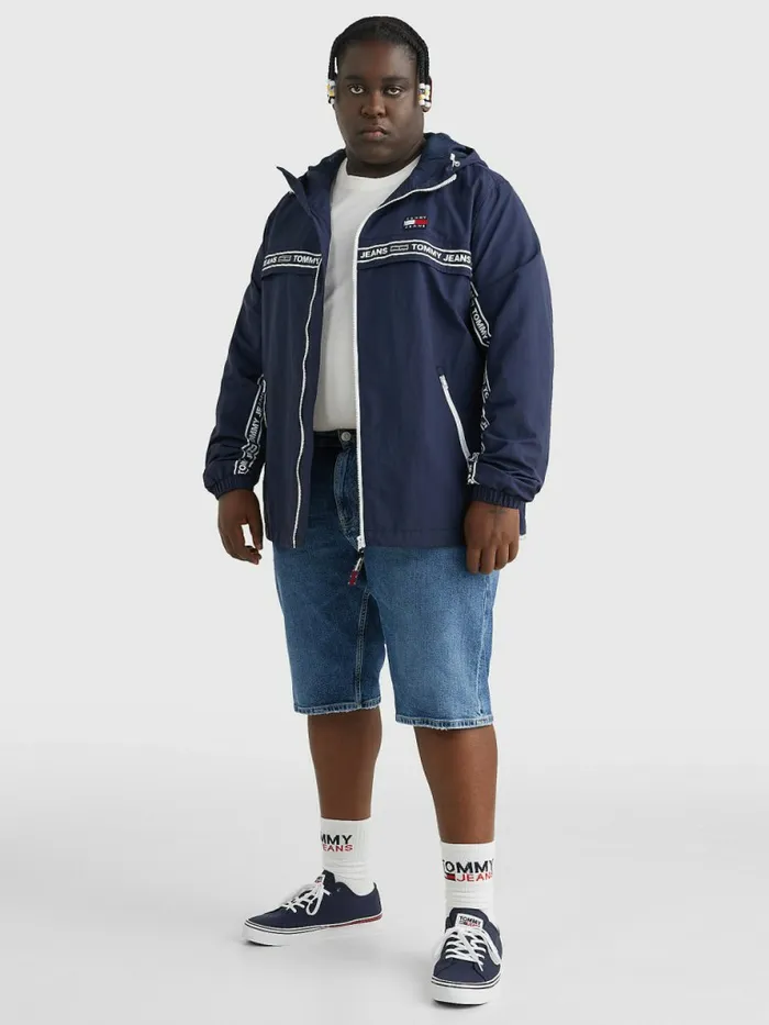Tommy Hilfiger Plus Logo Tape Chicago Windbreaker Twilight Navy Mens Coats and Jackets Online