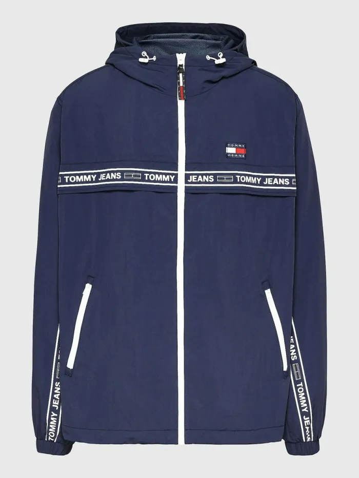 Tommy Hilfiger Plus Logo Tape Chicago Windbreaker Twilight Navy Mens Coats and Jackets Online