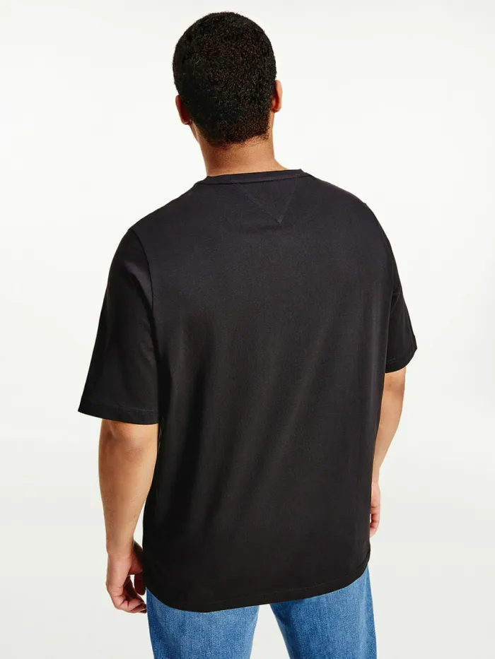 Tommy Hilfiger Plus Organic Cotton Logo TShirt Black Mens TShirts Near Me