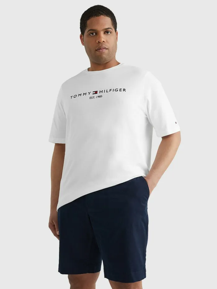Tommy Hilfiger Plus Organic Cotton Logo TShirt White Mens TShirts Gift 4 You