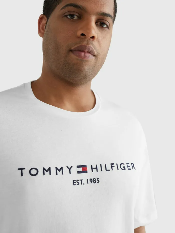 Tommy Hilfiger Plus Organic Cotton Logo TShirt White Mens TShirts Gift 4 You