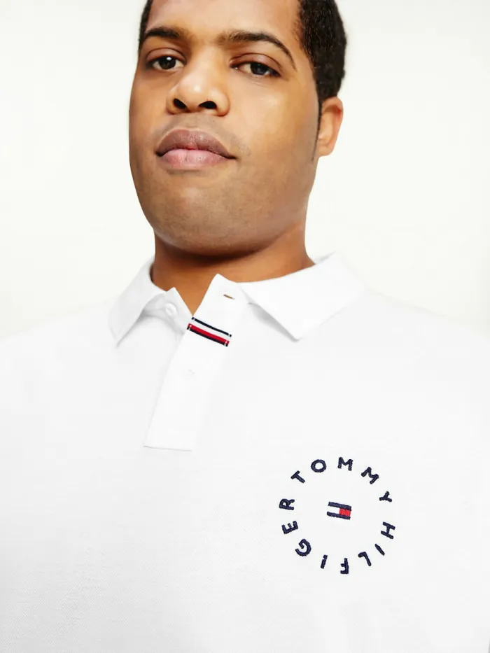 Tommy Hilfiger Plus Organic Cotton Pique Regular Fit Polo White Mens Polo Shirts Cheap On Sale