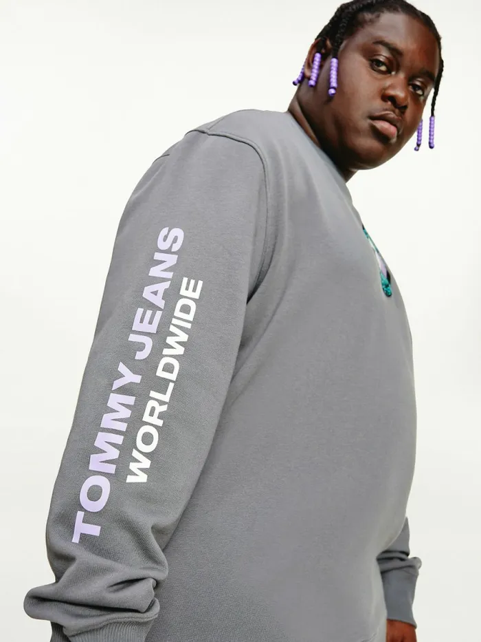 Tommy Hilfiger Plus Recycled Unity Sweatshirt Downtown Grey Mens Sweatshirts and Hoodies Gift Ideas