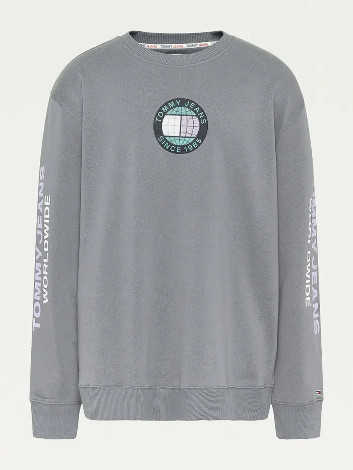 Tommy Hilfiger Plus Recycled Unity Sweatshirt Downtown Grey Mens Sweatshirts and Hoodies Gift Ideas