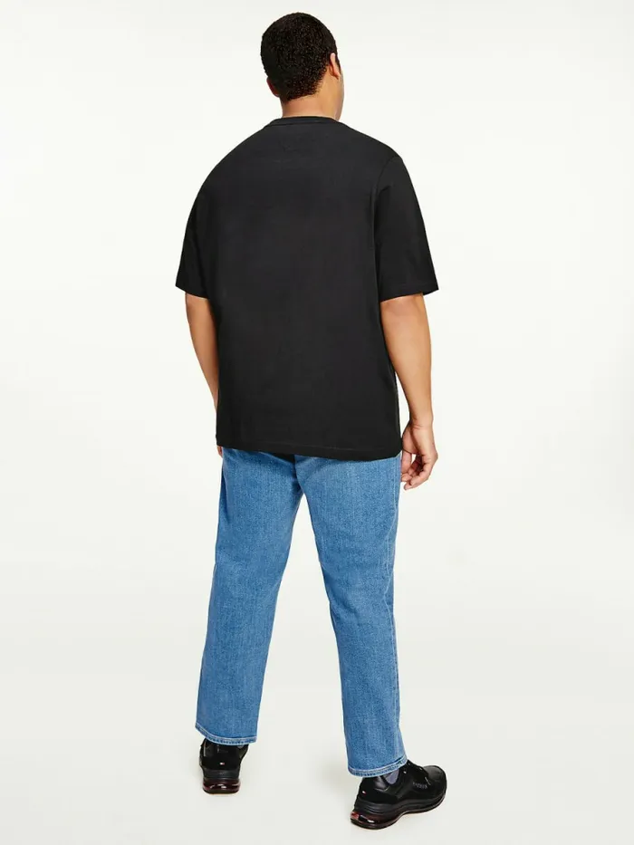 Tommy Hilfiger Plus Signature Split Logo TShirt Black Mens Plus Size Clothing
