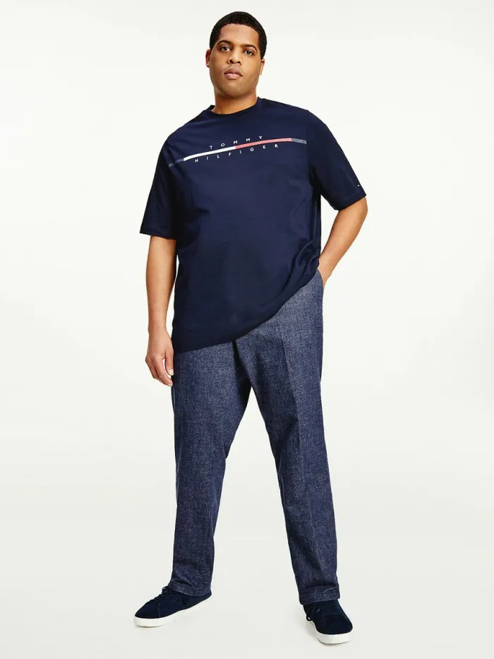 Tommy Hilfiger Plus Signature Split Logo TShirt Desert Sky Mens TShirts Gift Ideas Tommy Hilfiger Plus Signature Split Logo TShirt Desert Sky Mens TShirts Gift Ideas