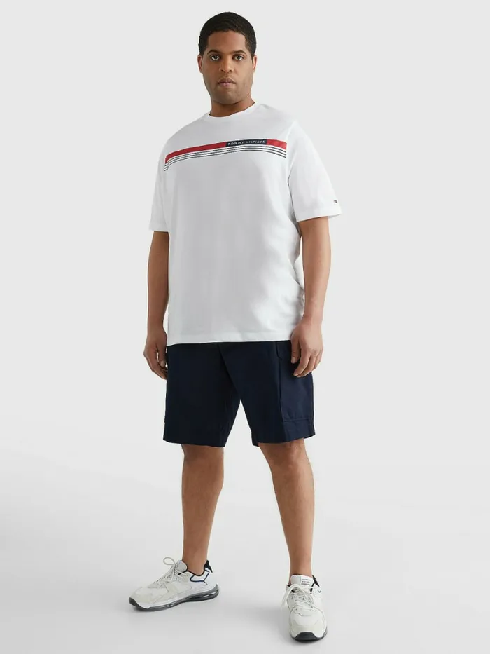 Tommy Hilfiger Plus Signature Tape TShirt White Mens TShirts Fashion