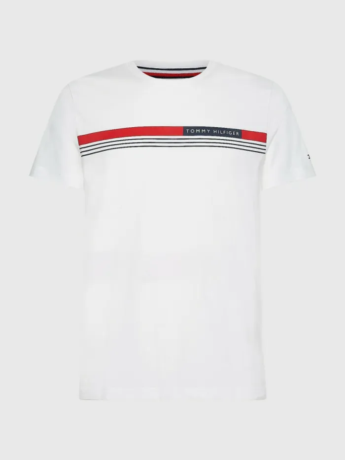 Tommy Hilfiger Plus Signature Tape TShirt White Mens TShirts Fashion