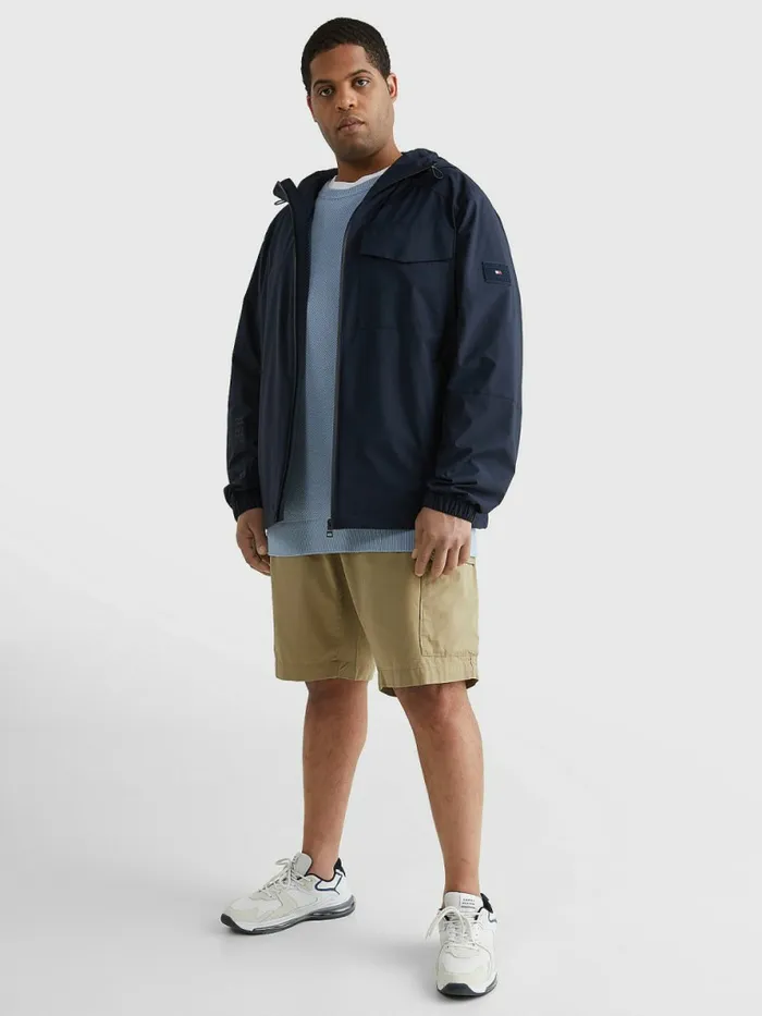 Tommy Hilfiger Plus Th Tech Warm Hooded Jacket Desert Sky Mens Coats and Jackets Gift for Friend