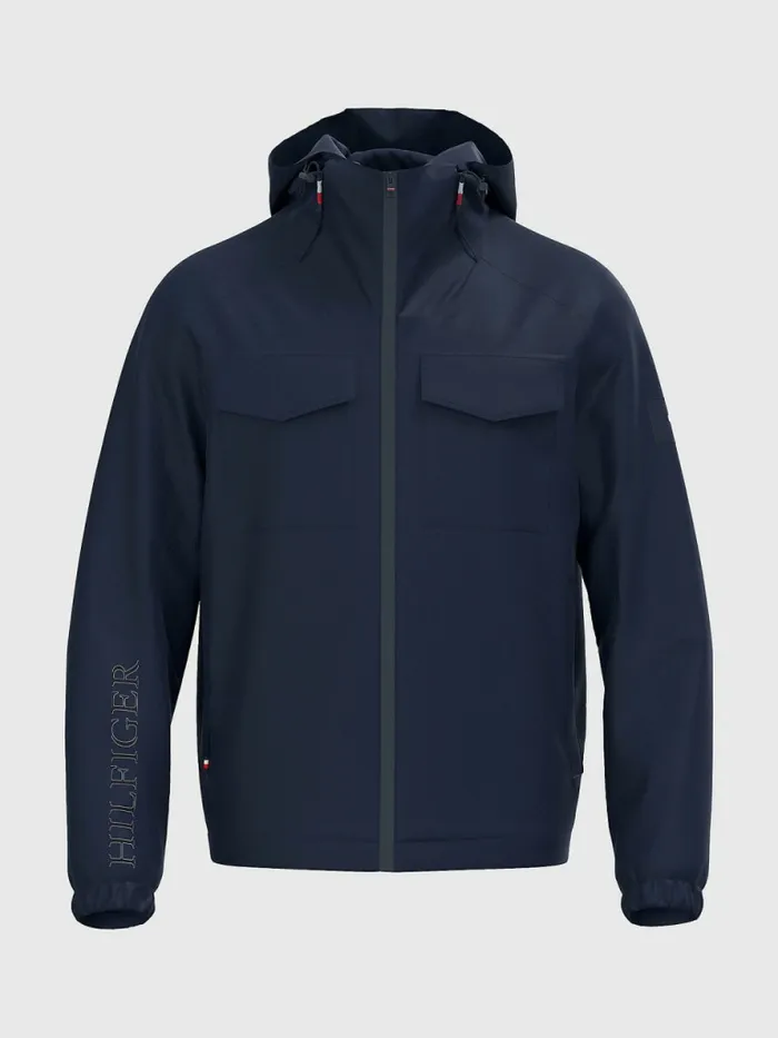 Tommy Hilfiger Plus Th Tech Warm Hooded Jacket Desert Sky Mens Coats and Jackets Gift for Friend