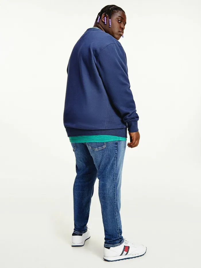 Tommy Hilfiger Plus Timeless Signature Logo Sweatshirt Twilight Navy Mens Plus Size Clothing