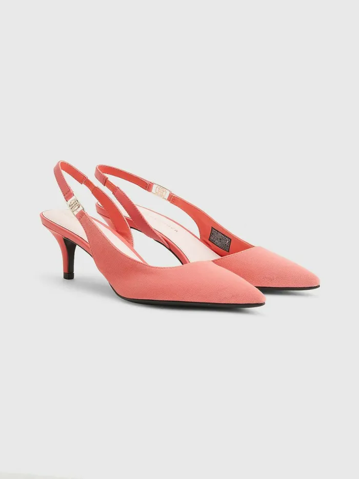Tommy Hilfiger Pointed Toe Sling Back Court Shoes Crystal Coral Womens Pumps Gift for Friend Tommy Hilfiger Pointed Toe Sling Back Court Shoes Crystal Coral Womens Pumps Gift for Friend