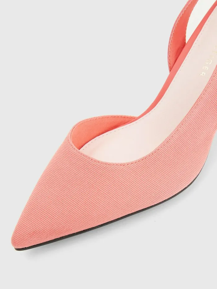 Tommy Hilfiger Pointed Toe Sling Back Court Shoes Crystal Coral Womens Pumps Gift for Friend