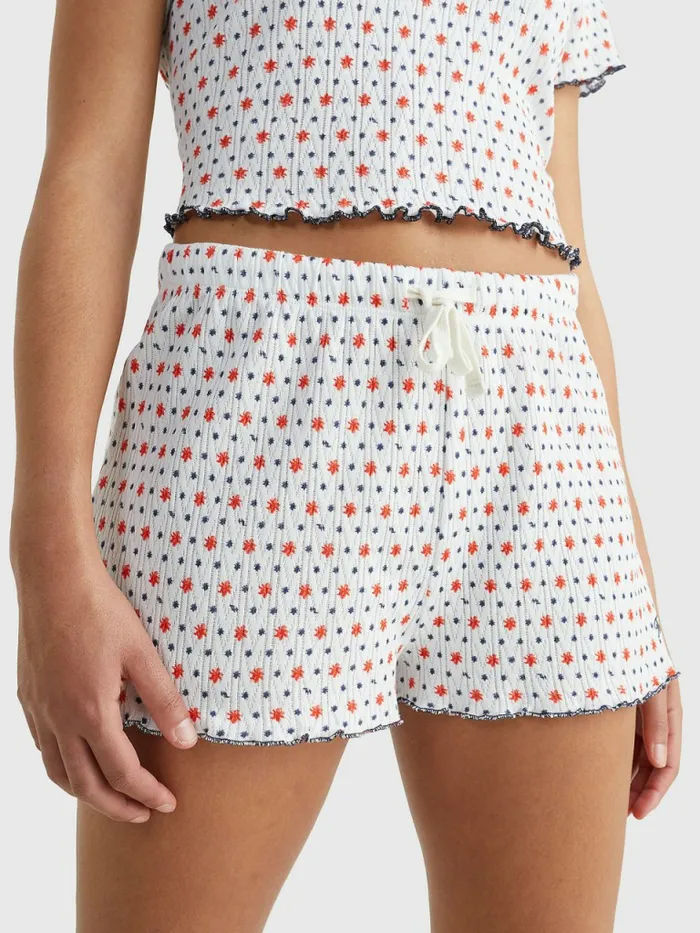 Tommy Hilfiger Pointelle Logo Shorts Ditsy Paint Floral Womens Lounge and Nightwear Cheap On Sale Tommy Hilfiger Pointelle Logo Shorts Ditsy Paint Floral Womens Lounge and Nightwear Cheap On Sale