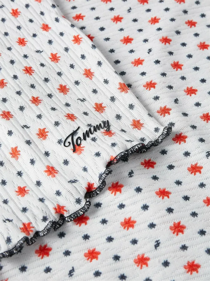 Tommy Hilfiger Pointelle Logo Shorts Ditsy Paint Floral Womens Lounge and Nightwear Cheap On Sale