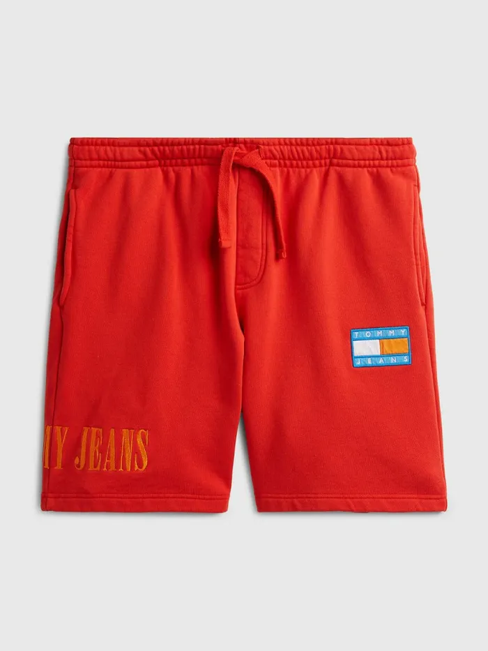 Tommy Hilfiger Pop Drop Flag Patch Relaxed Shorts Wagon Red Mens Shorts Online Tommy Hilfiger Pop Drop Flag Patch Relaxed Shorts Wagon Red Mens Shorts Online