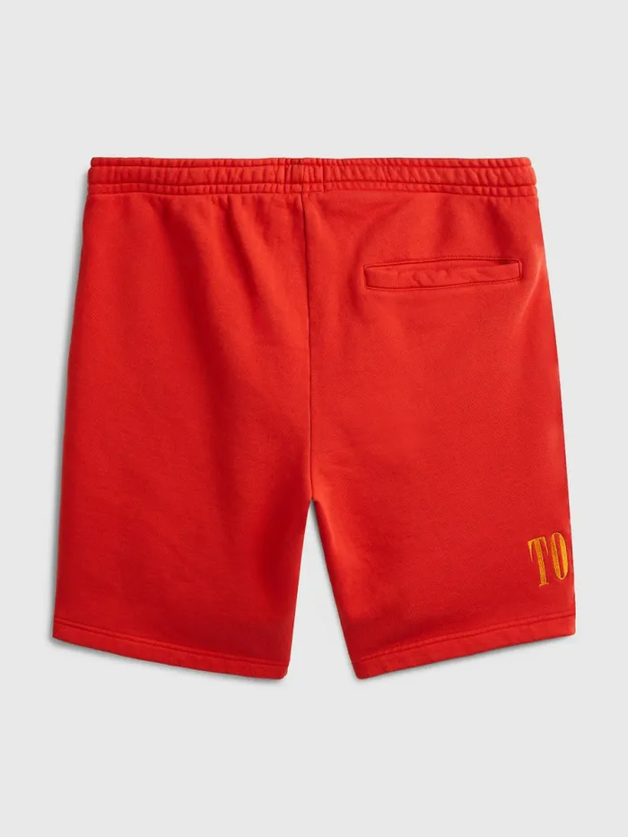 Tommy Hilfiger Pop Drop Flag Patch Relaxed Shorts Wagon Red Mens Shorts Online