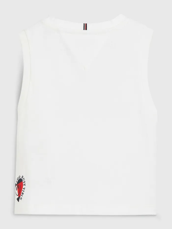 Tommy Hilfiger Positive Print Tank Top White Girls Tops and TShirts Gift 4 You
