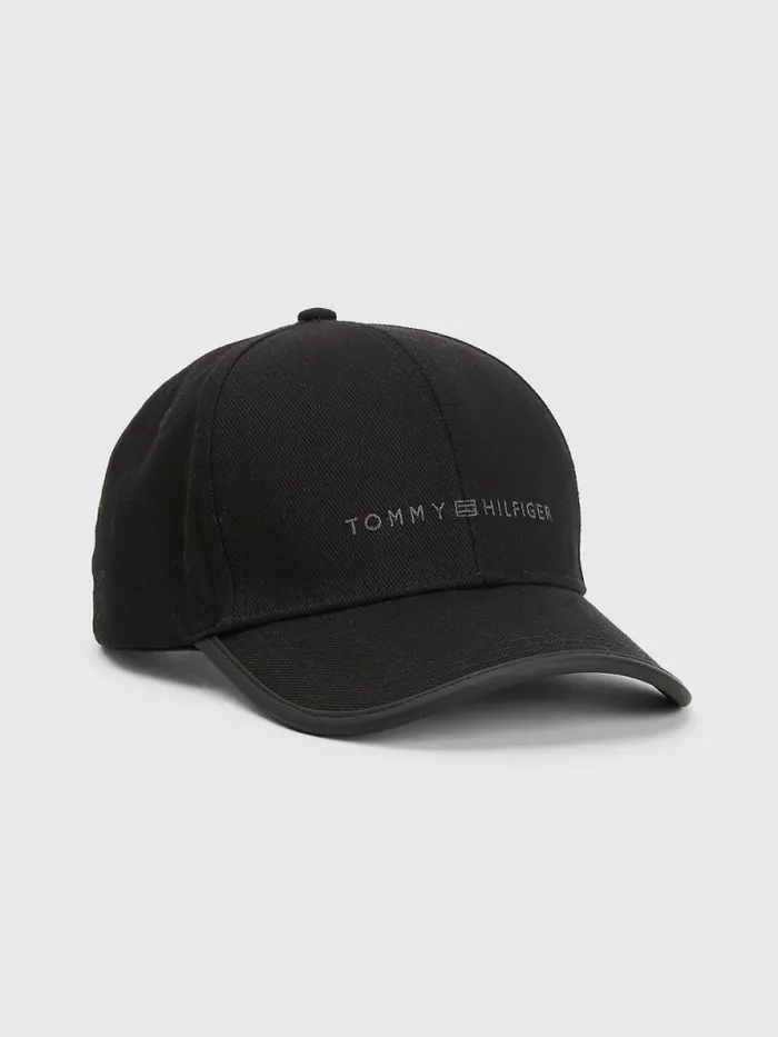 Tommy Hilfiger Premium Contrast Trim Cap Black Mens Hats and Scarves Popular