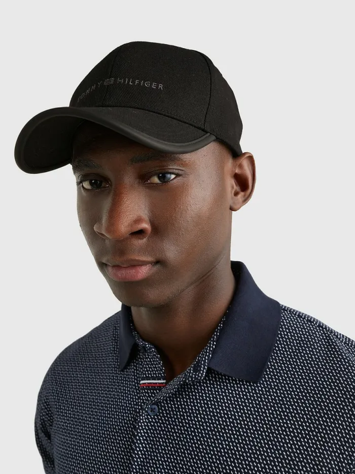 Tommy Hilfiger Premium Contrast Trim Cap Black Mens Hats and Scarves Popular