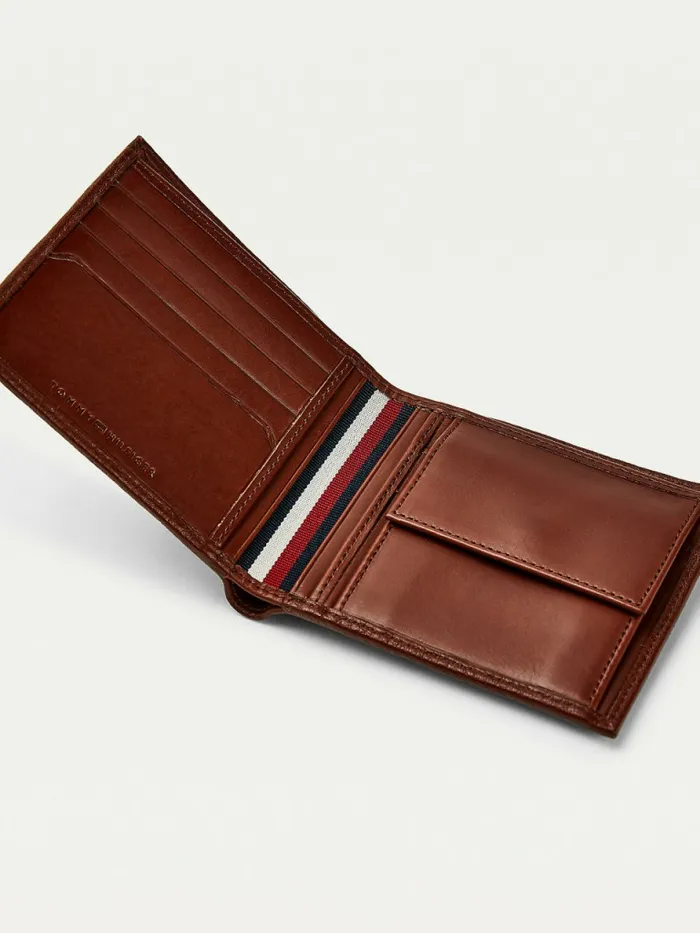 Tommy Hilfiger Premium Leather Wallet British Tan Mens Wallets and Card Holders On Sale