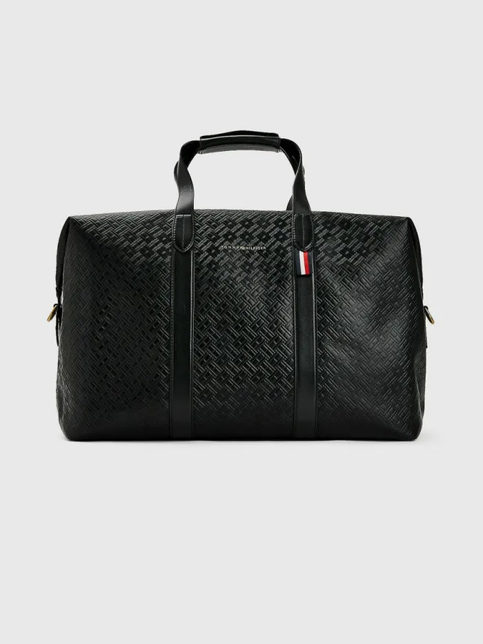Tommy Hilfiger Premium Luxe Leather Duffle Bag Black Flag Monogram Mens Bags Sale Tommy Hilfiger Premium Luxe Leather Duffle Bag Black Flag Monogram Mens Bags Sale