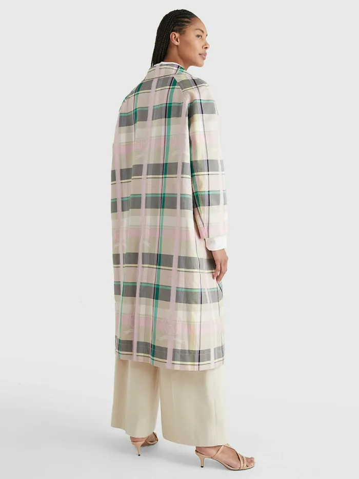 Tommy Hilfiger Prep Crest Check Car Coat Light Pastel Pink Womens Coats and Jackets Cheap On Sale