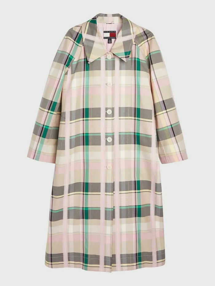 Tommy Hilfiger Prep Crest Check Car Coat Light Pastel Pink Womens Coats and Jackets Cheap On Sale