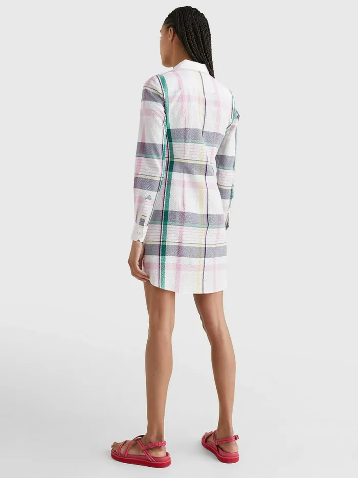 Tommy Hilfiger Prep Crest Check Shirt Dress Light Pastel Pink Womens Dresses and Jumpsuits Fashion