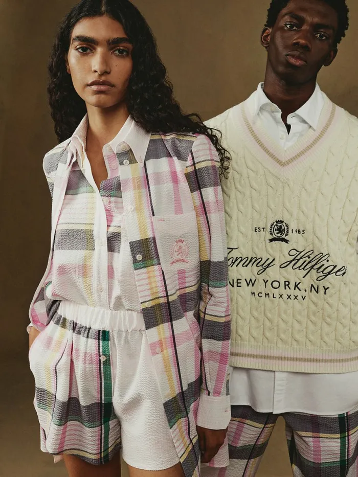 Tommy Hilfiger Prep Crest Check Shirt Dress Light Pastel Pink Womens Dresses and Jumpsuits Fashion