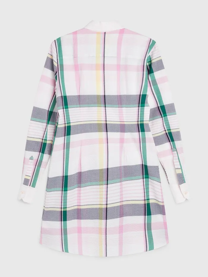 Tommy Hilfiger Prep Crest Check Shirt Dress Light Pastel Pink Womens Dresses and Jumpsuits Fashion