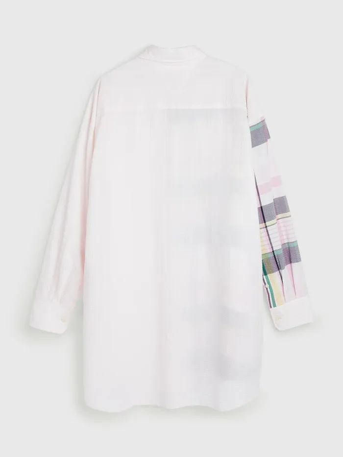 Tommy Hilfiger Prep Crest Madras Check Seersucker Shirt Light Pastel Pink Womens CoOrds