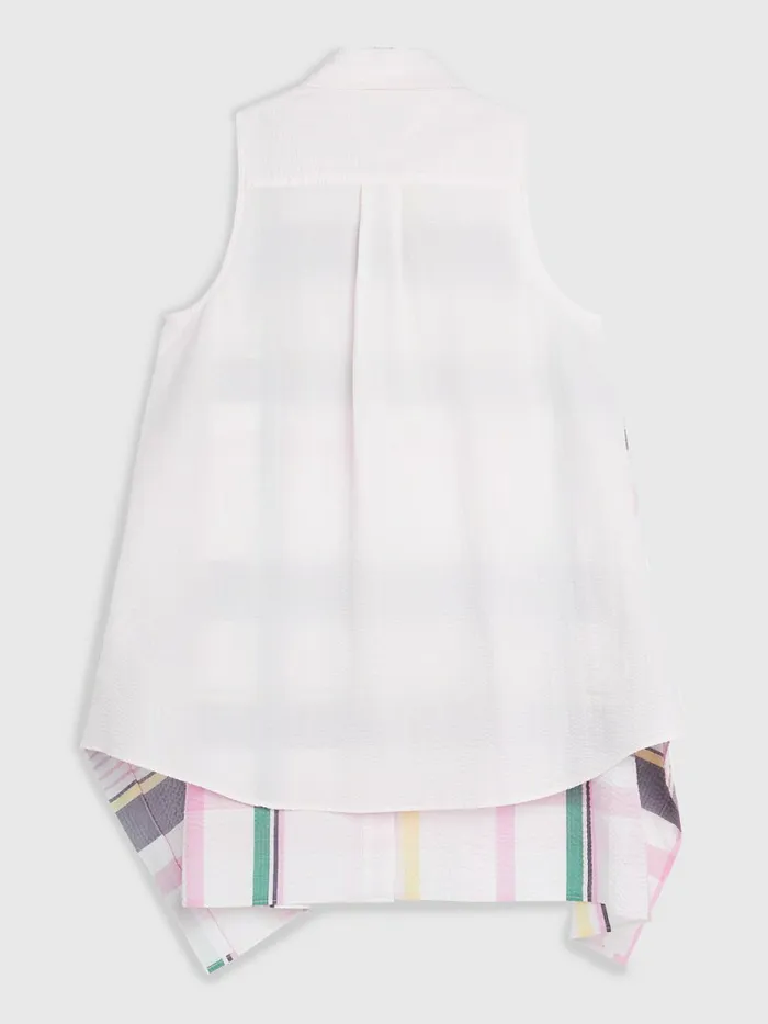 Tommy Hilfiger Prep Crest Madras Check Sleeveless Shirt Light Pastel Pink Womens CoOrds