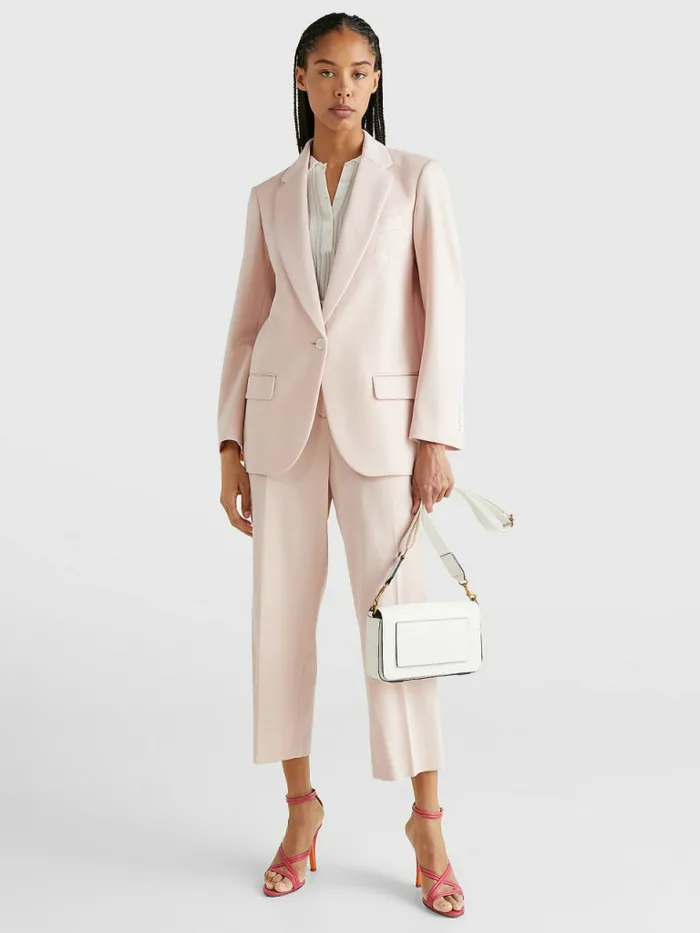 Tommy Hilfiger Prep Crest Tailored Ankle Trousers Whimsy Pink Womens Trousers