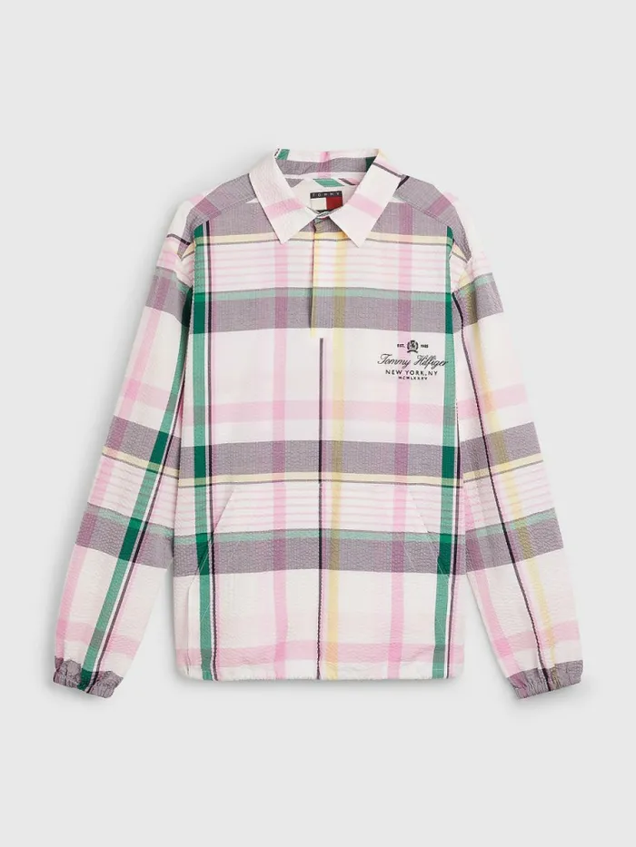 Tommy Hilfiger Prep Madras Check Popover Shirt Light Pastel Pink Mens Shirts On Sale