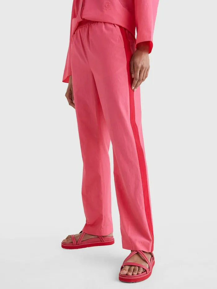 Tommy Hilfiger Prep Relaxed Side Stripe Trousers Pink Splendor Womens Trousers Tommy Hilfiger Prep Relaxed Side Stripe Trousers Pink Splendor Womens Trousers