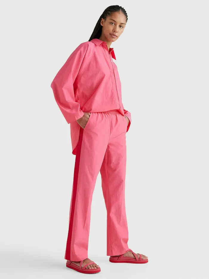 Tommy Hilfiger Prep Relaxed Side Stripe Trousers Pink Splendor Womens Trousers