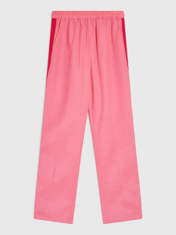 Tommy Hilfiger Prep Relaxed Side Stripe Trousers Pink Splendor Womens Trousers
