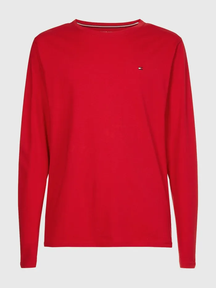 Tommy Hilfiger Print Long Sleeve Pyjama Set Primary RedWatery Logo Mens Loungewear and Nightwear