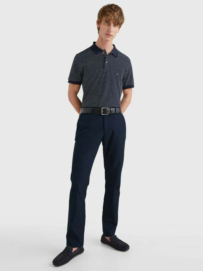 Tommy Hilfiger Print Regular Fit Polo Desert Sky Mens Polo Shirts Casaul