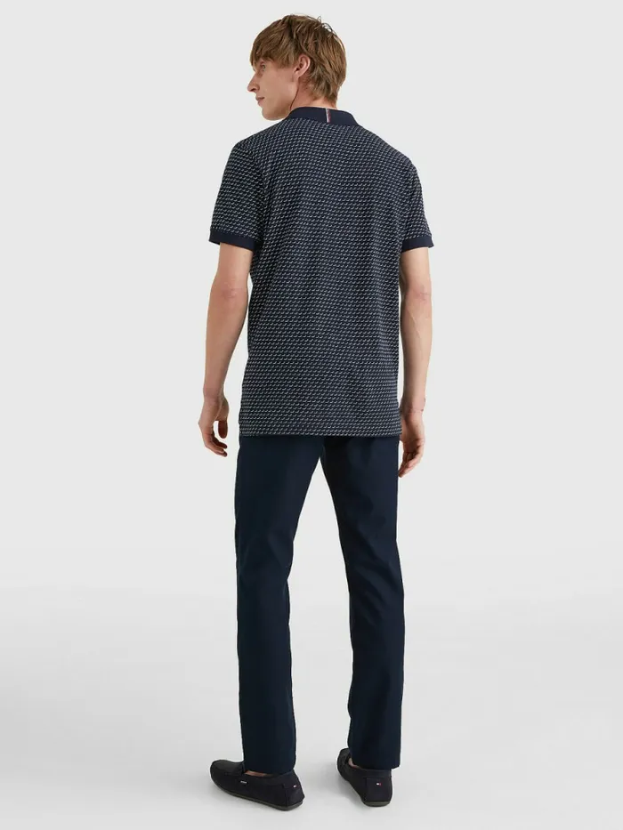 Tommy Hilfiger Print Regular Fit Polo Desert Sky Mens Polo Shirts Casaul