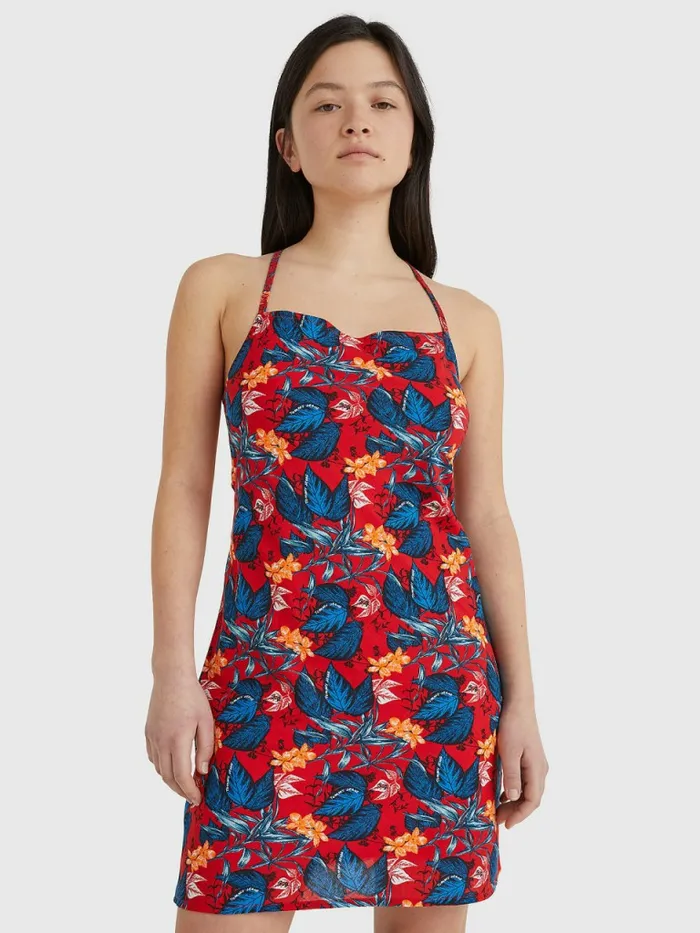 Tommy Hilfiger Print Tie Back Mini Dress Tropical Leaf Print Womens Dresses and Jumpsuits Fashion Tommy Hilfiger Print Tie Back Mini Dress Tropical Leaf Print Womens Dresses and Jumpsuits Fashion