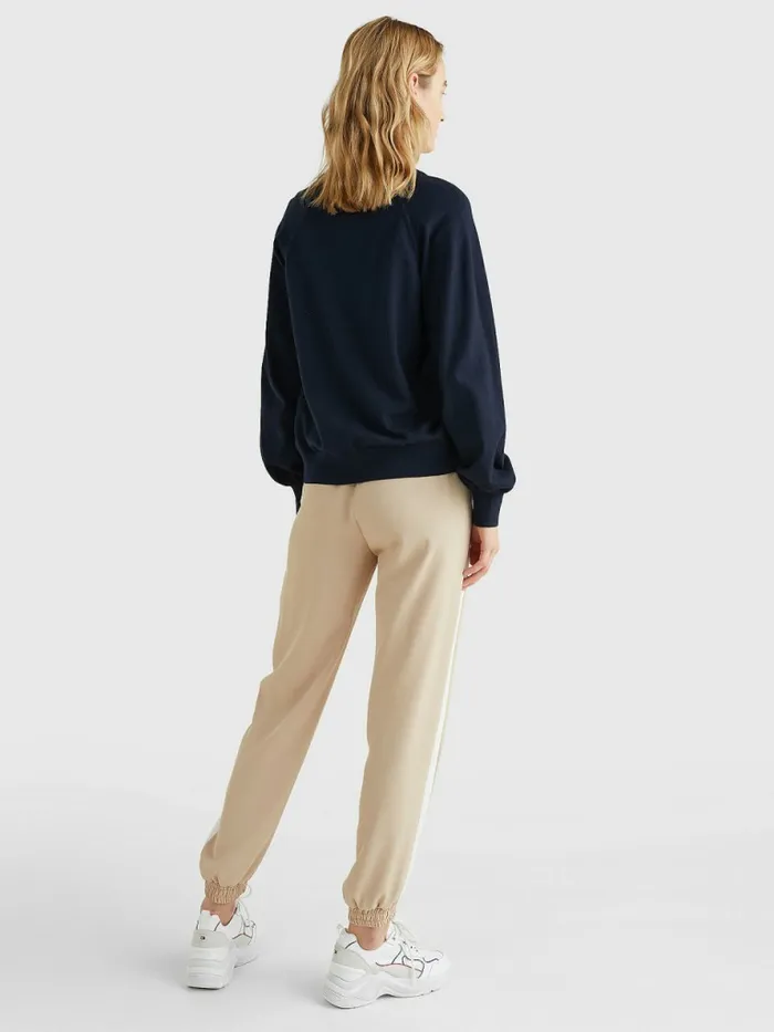 Tommy Hilfiger Puff Sleeve Relaxed Fit Cardigan Desert Sky Womens Knitwear Online