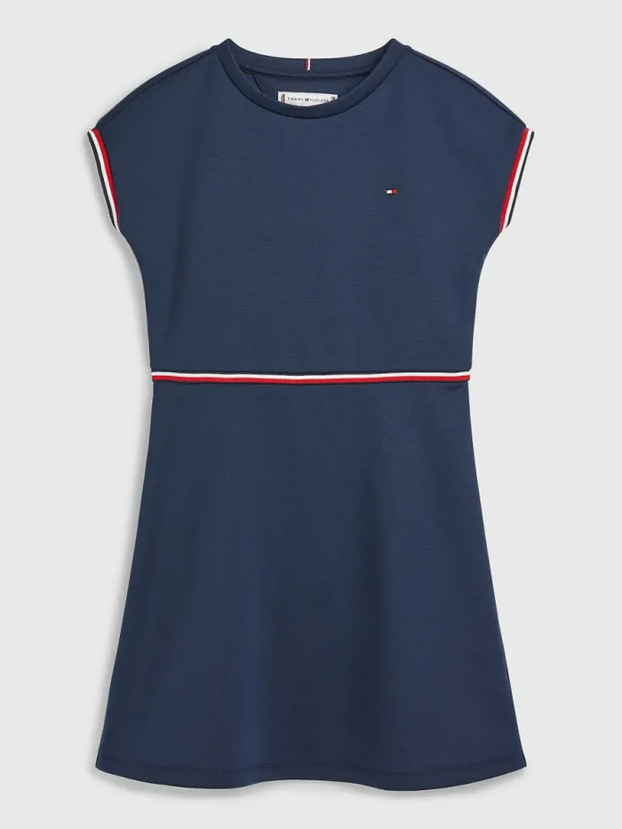 Tommy Hilfiger Punto Fit And Flare Dress Twilight Navy Girls Dresses Gift for Friend Tommy Hilfiger Punto Fit And Flare Dress Twilight Navy Girls Dresses Gift for Friend