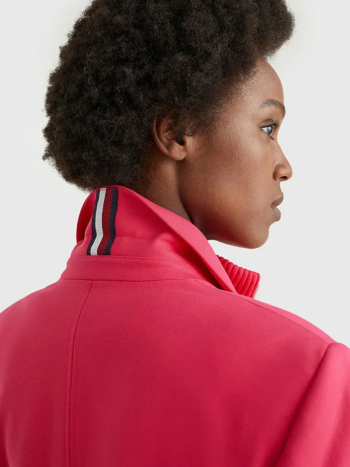 Tommy Hilfiger Punto Milano Double Breasted Blazer Pink Splendor Womens Blazers