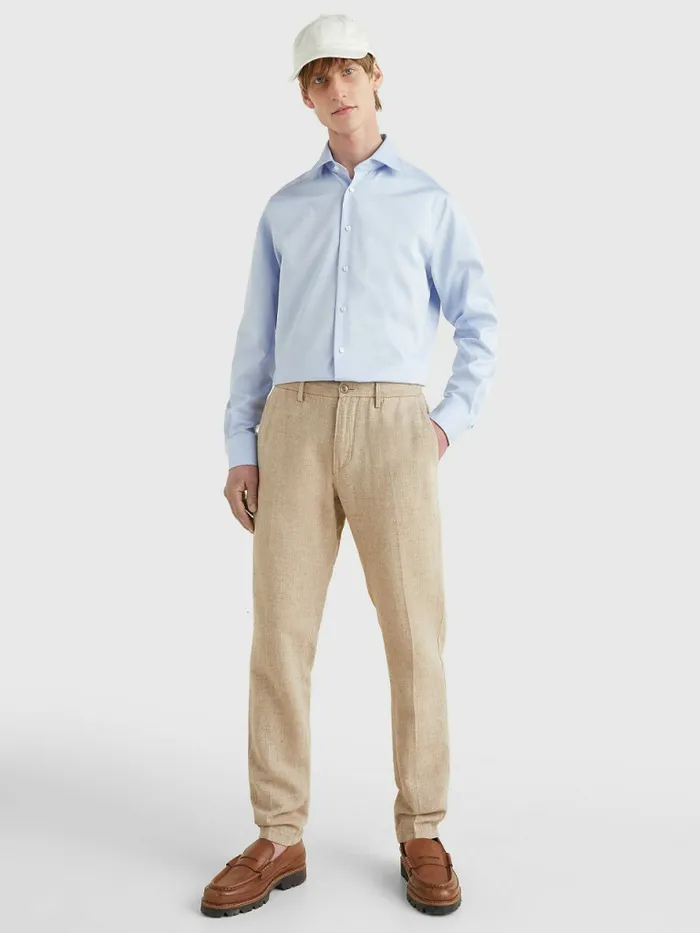 Tommy Hilfiger Pure Cotton Fitted Shirt Mens Essentials