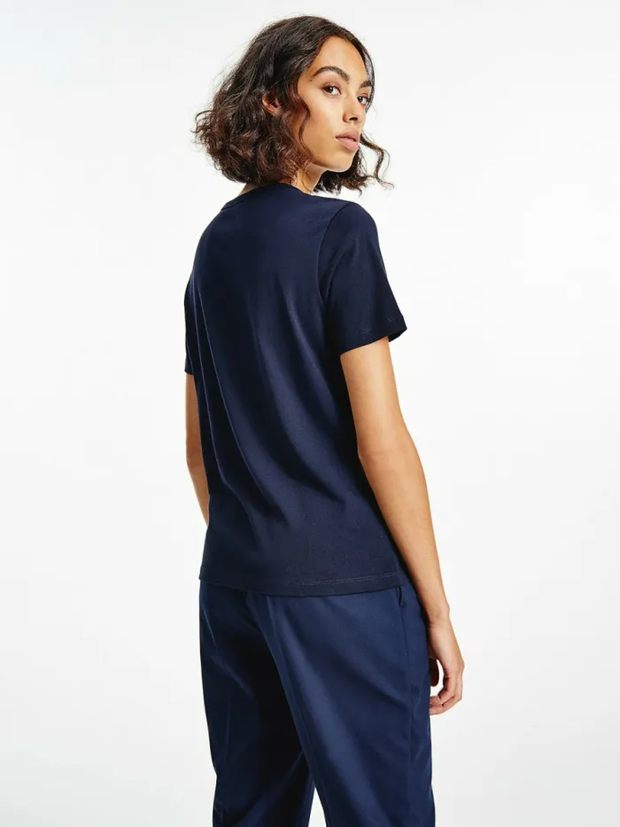 Tommy Hilfiger Pure Organic Cotton Embroidery TShirt Desert Sky Womens TShirts Cheap On Sale