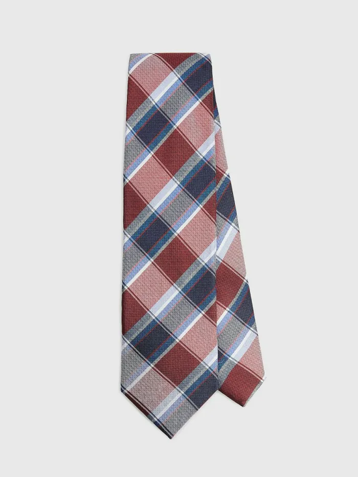 Tommy Hilfiger Pure Silk Jacquard Check Tie RedBlue Mens Ties and Pocket Squares Tommy Hilfiger Pure Silk Jacquard Check Tie RedBlue Mens Ties and Pocket Squares